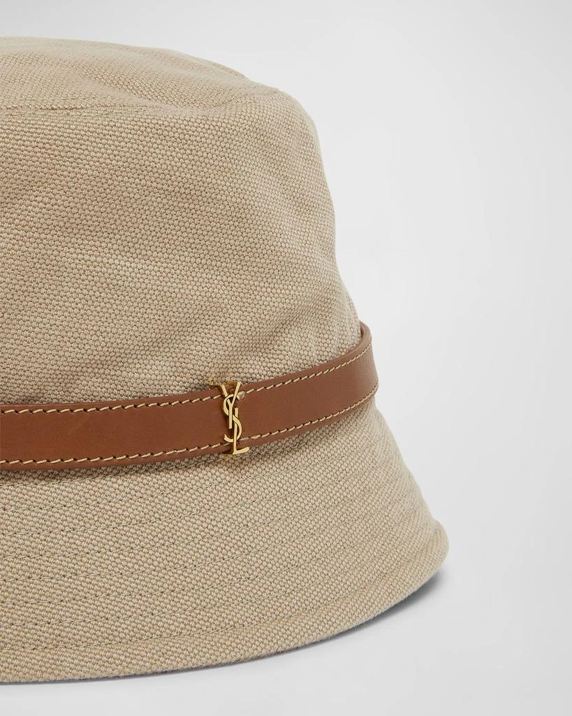 Yves Saint Laurent Canvas Bucket Hat With a YSL Leather Band 2