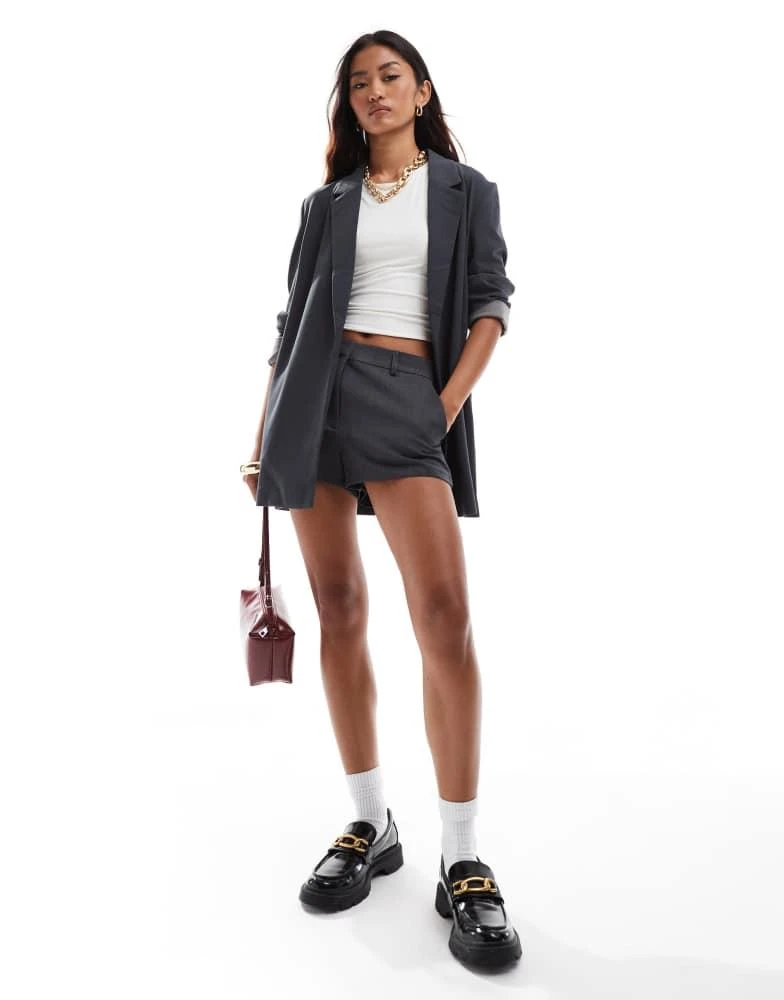 VERO MODA Vero Moda throw on longline jersey blazer in grey 4