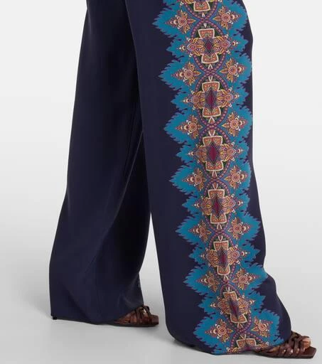ETRO Printed silk crêpe de chine straight pants 5