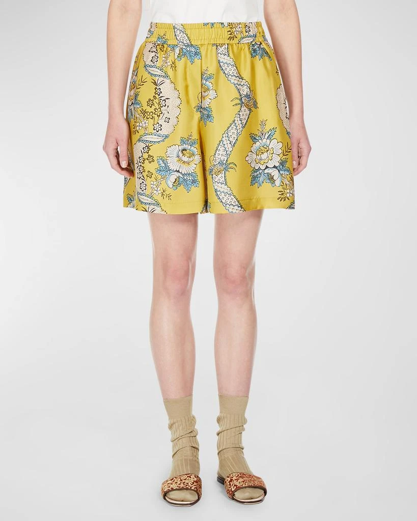 Weekend Max Mara Tracia Floral-Print Silk Bermuda Shorts 2