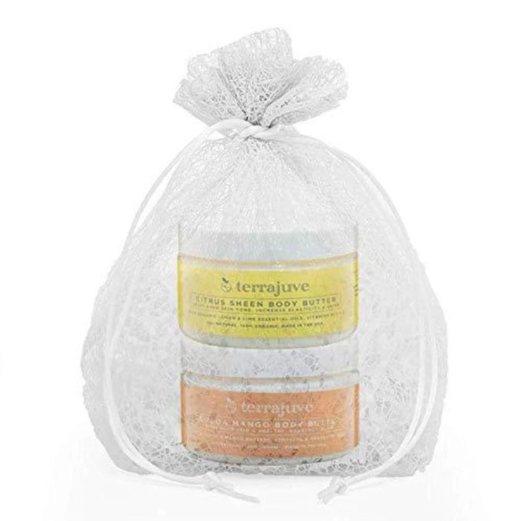 Terrajuve Cocoa Mango 
Lemon Body Butter Pure, Natural and Organic Wrapped in Organza Bag