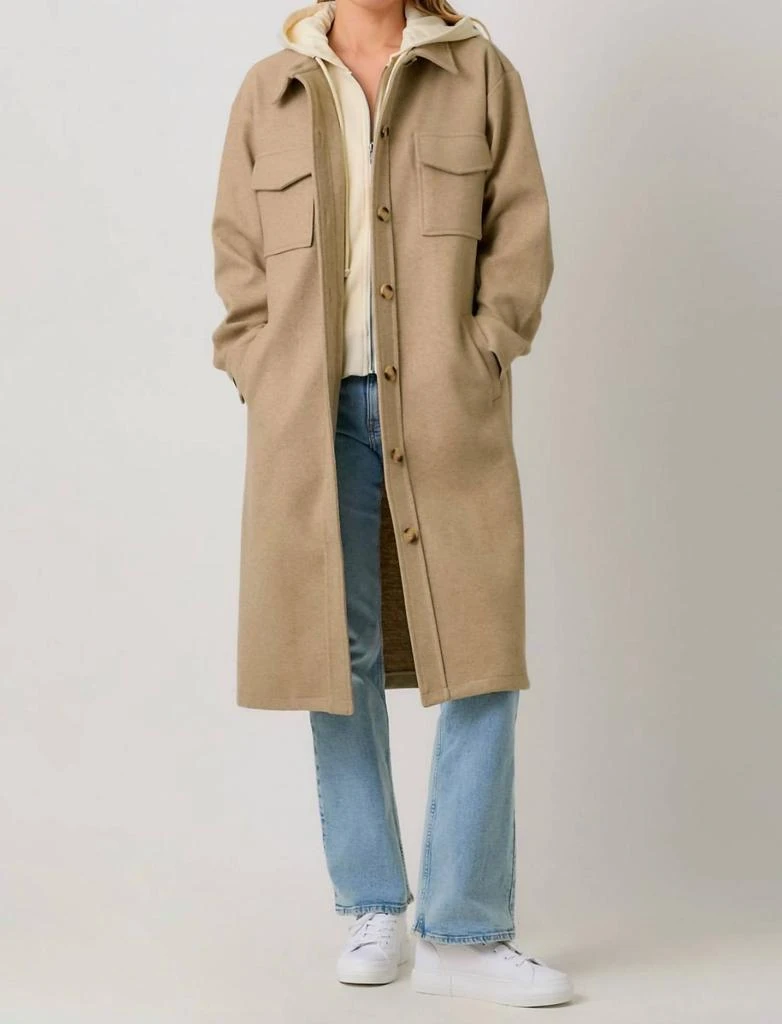 mystree Mystree - Twofer Hoodie Solid Coat