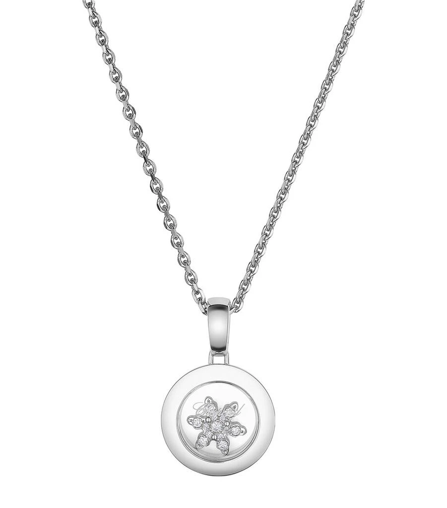 Chopard White Gold and Diamond Happy Snowflakes Pendant Necklace 2
