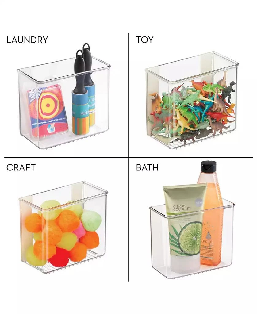 iDesign Adhesive Organizer Bin for Kitchen - Set of 4 - Clear 4