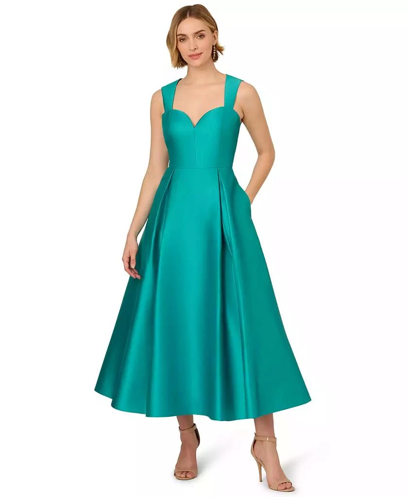 light blue prom dress fitted Glitter-Print Long Prom Dress with Sheer Waist Smoky Blue / 4 main image 0