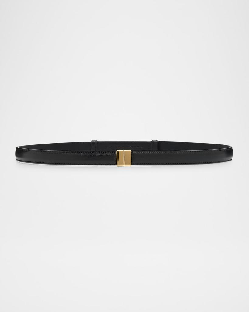 Totême Slide Buckle Leather Skinny Belt