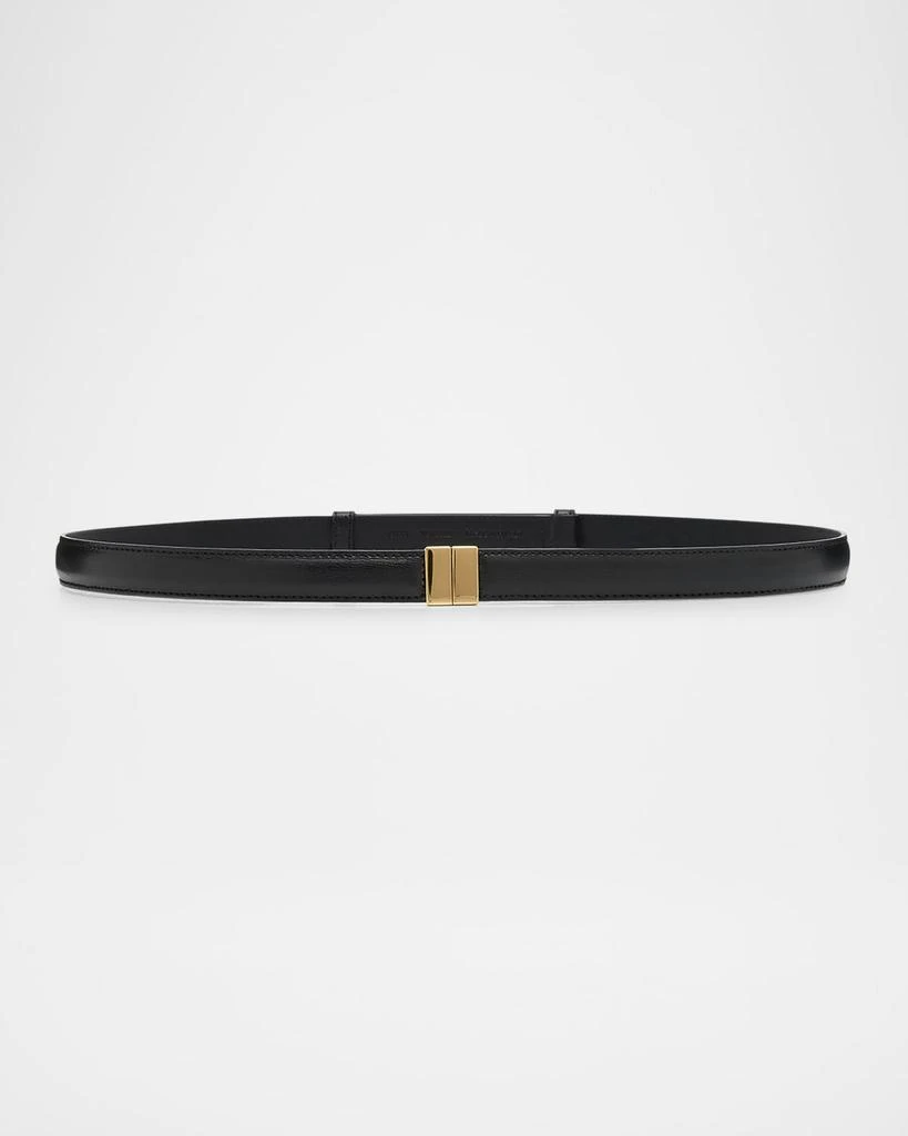 Toteme Slide Buckle Leather Skinny Belt 1