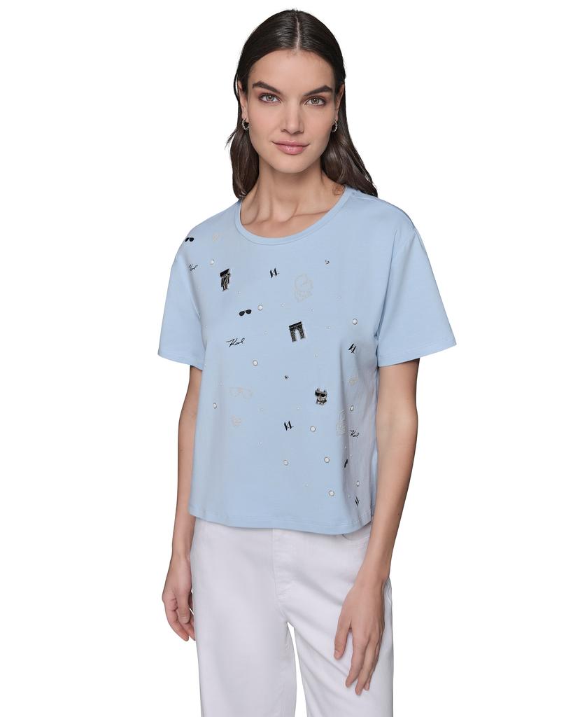 Karl Lagerfeld Paris WHIMSY PINS LOGO TEE