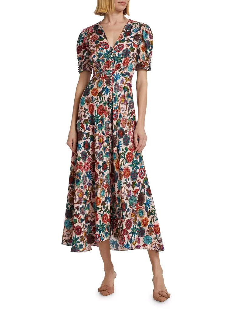 Saloni Lea Floral Silk Maxi Dress 2