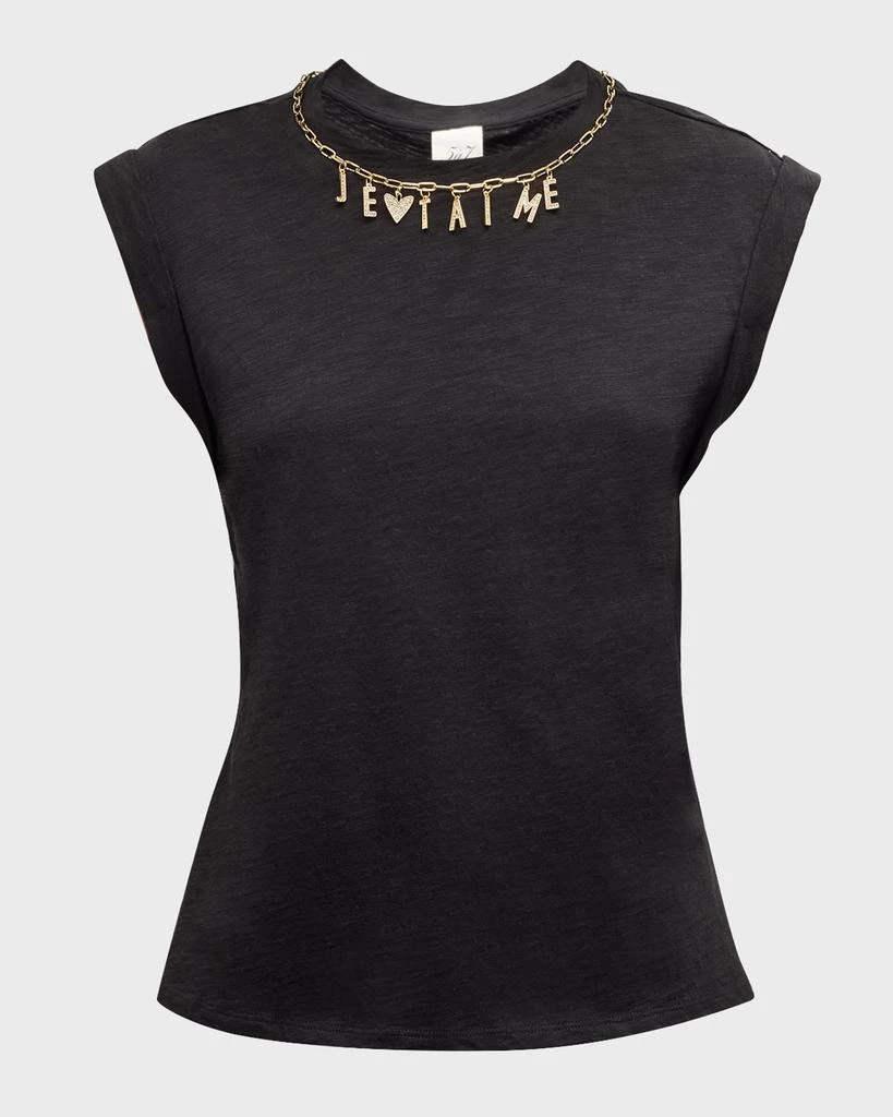 Cinq a Sept Bella Je T'aime Necklace Sleeveless T-Shirt 2