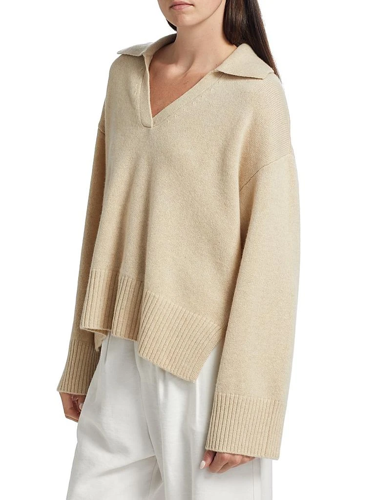 Reformation Sawyer Oversized Cashmere & Wool Polo Sweater 4