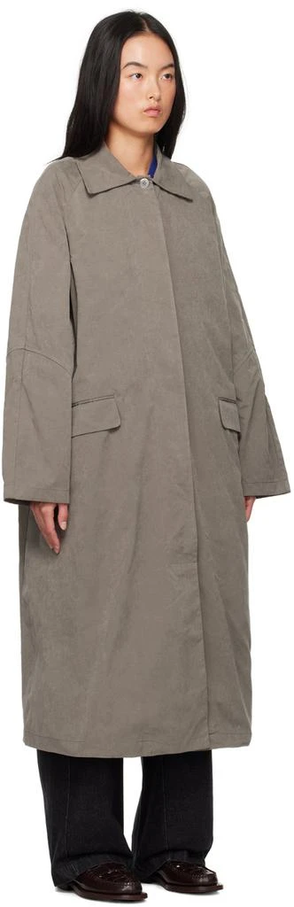Cordera Gray Wax Cotton Trench Coat 2