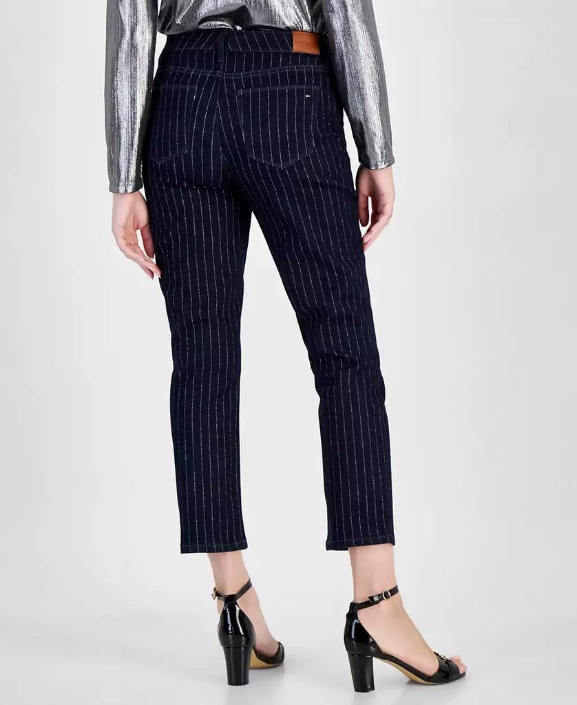 Tommy Hilfiger Women's Tribeca Striped Shine Ankle Jeans 2