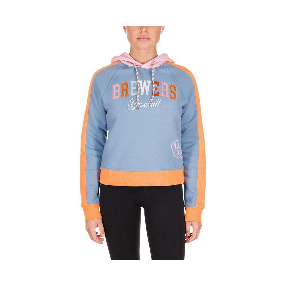 New Era Women's Light Blue Milwaukee Brewers Fashion Color Pop Pullover Hoodie 3