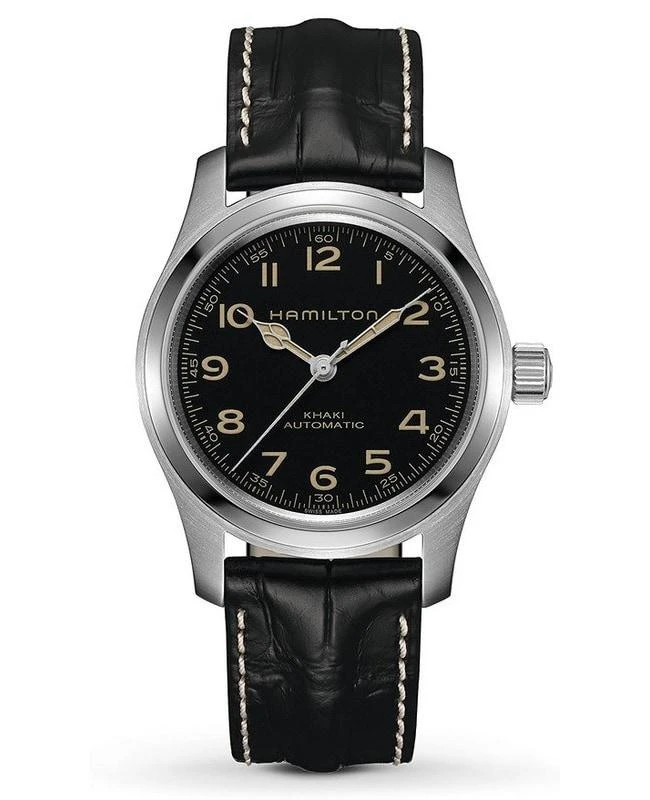 Hamilton Hamilton Khaki Field Murph Automatic Black Dial Leather Strap Men's Watch H70605731 1