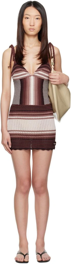 the attico brown dress Attico Halterneck Open-back Maxi Dress