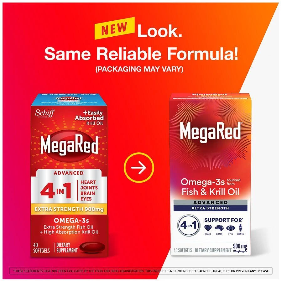 MegaRed Advanced 4 in1 500mg Omega-3 Fish + Krill Oil Supplement Softgel 3