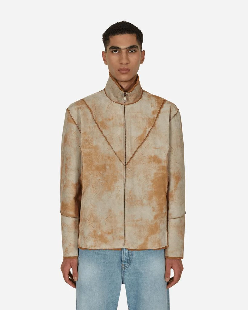 Guess USA Leather Sherpa Jacket Beige 1