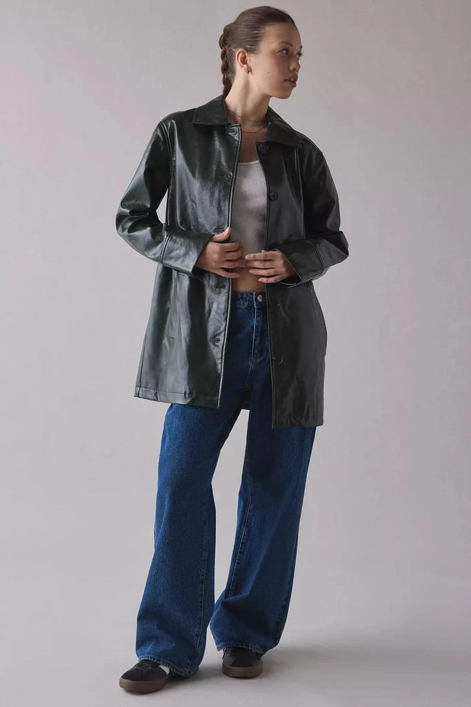 Urban Outfitters UO Jojo Faux Leather Trench Coat 4