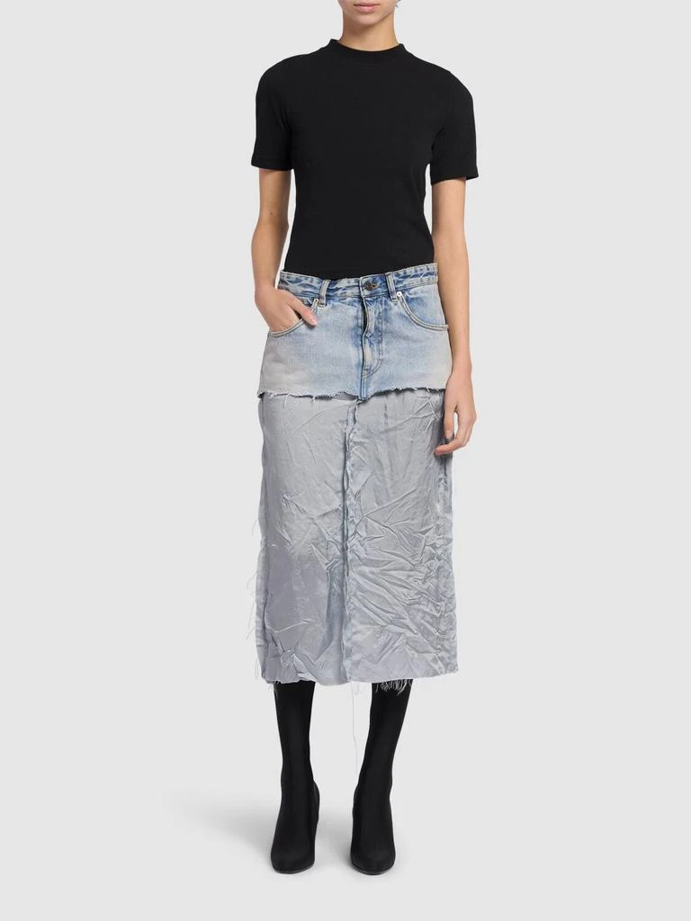 Balenciaga Ripped Off Cotton Skirt 1