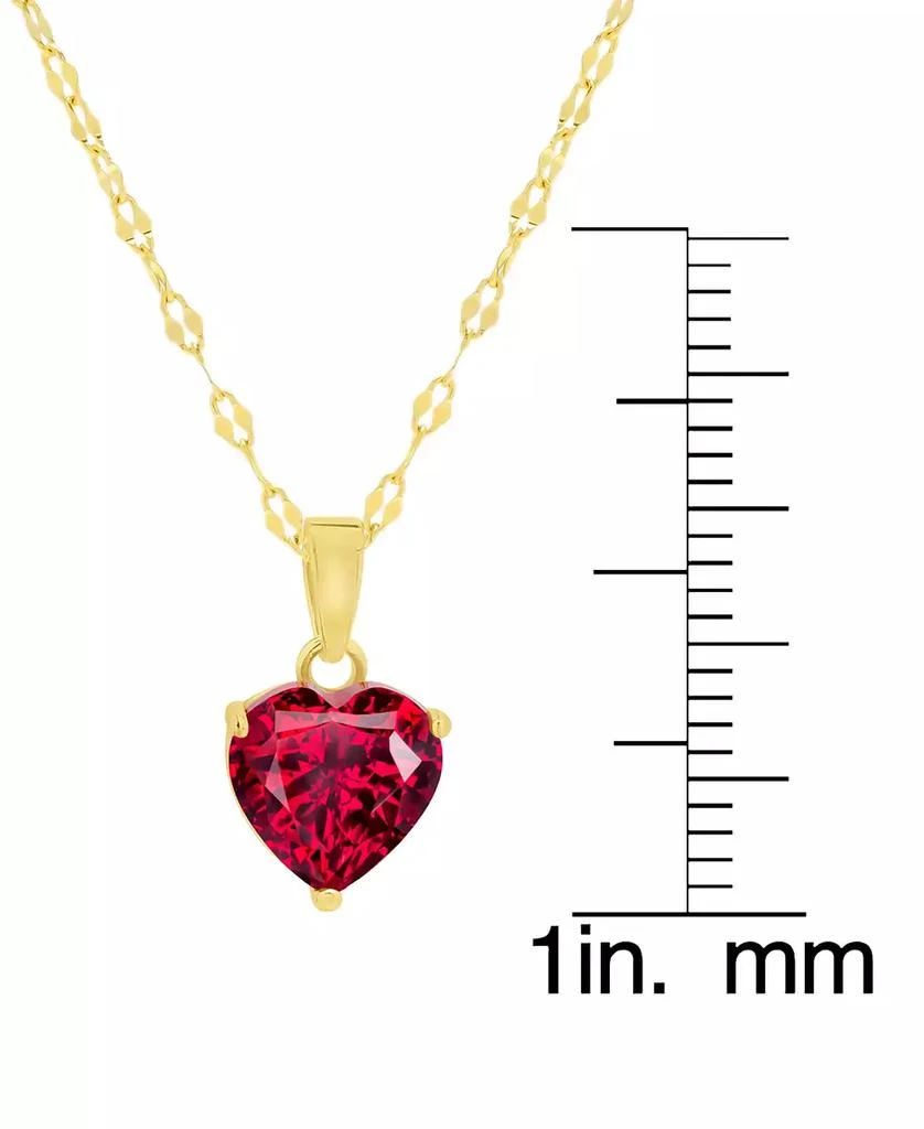 Macy's Lab Grown Ruby Heart 18" Pendant Necklace (2-1/4 ct. t.w.) in 14k Gold-Plated Sterling Silver 3