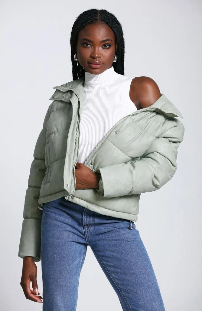 Avec Les Filles Faux Leather Puffer Jacket 9