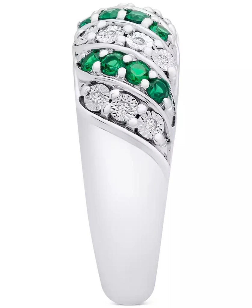 Macy's Sapphire (3/8 ct. t.w.) & Diamond (1/20 ct. t.w.) Statement Ring in Sterling Silver (Also in Ruby & Emerald) 4