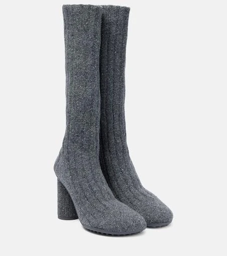Bottega Veneta Wool-blend knee-high sock boots 1