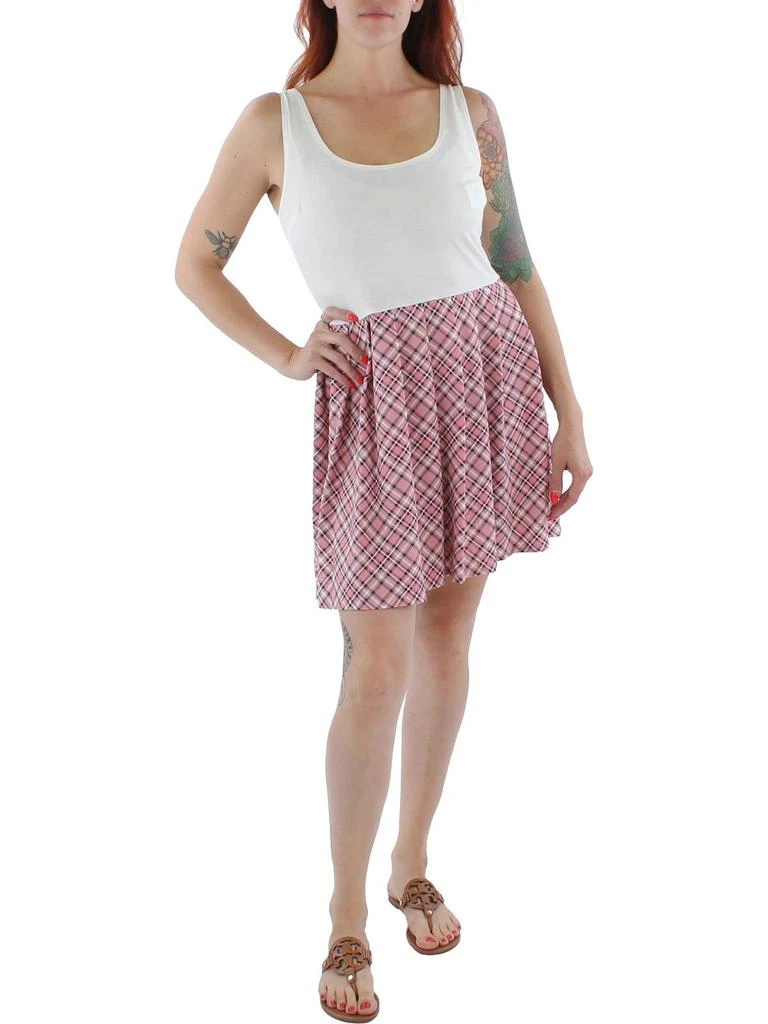 Kingston Grey Juniors Womens Knit Plaid Fit & Flare Dress 1