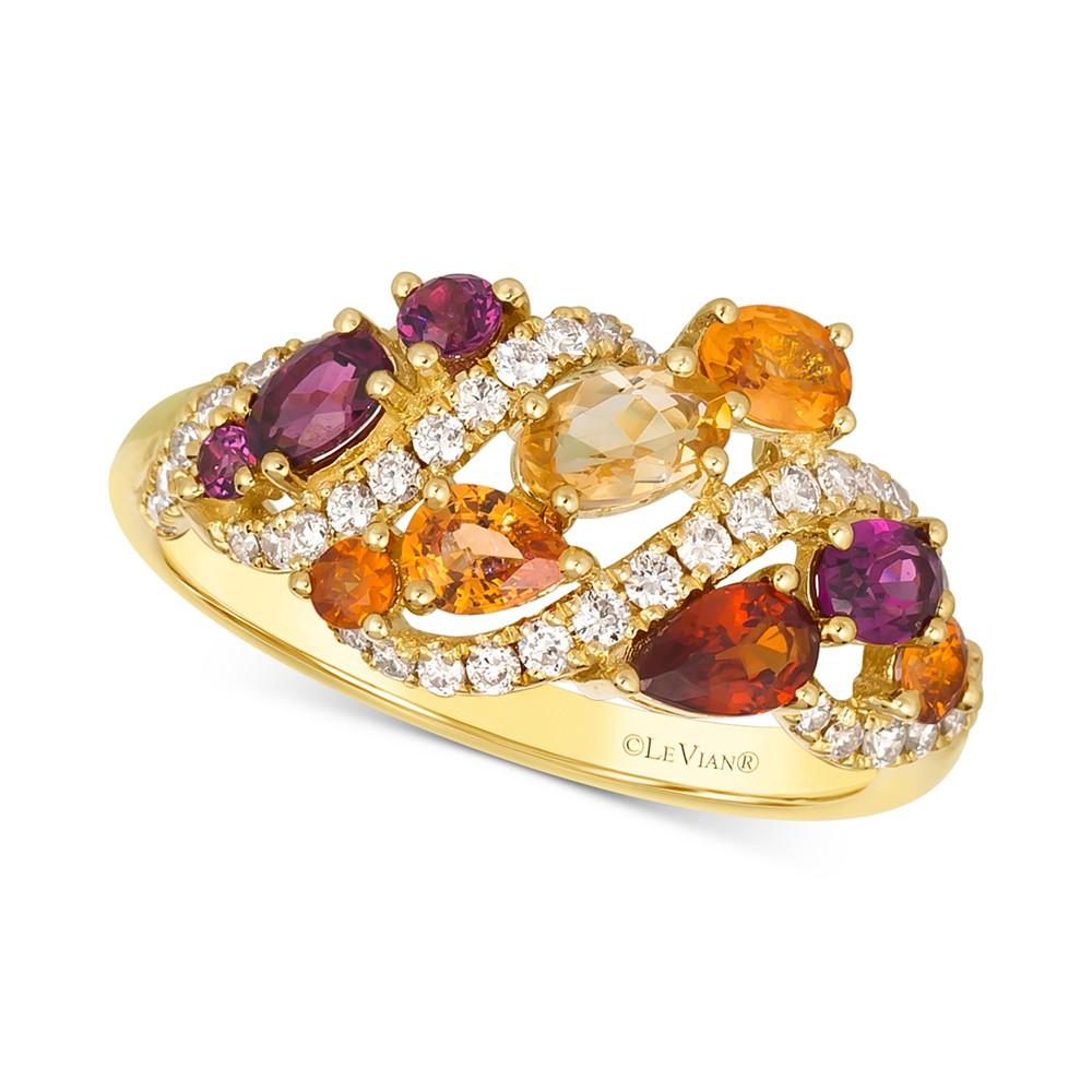 Le Vian Multi-Gemstone (1-1/2 ct. t.w.) & Vanilla Diamond Ring (1/3 ct. t.w.) in 14k Gold