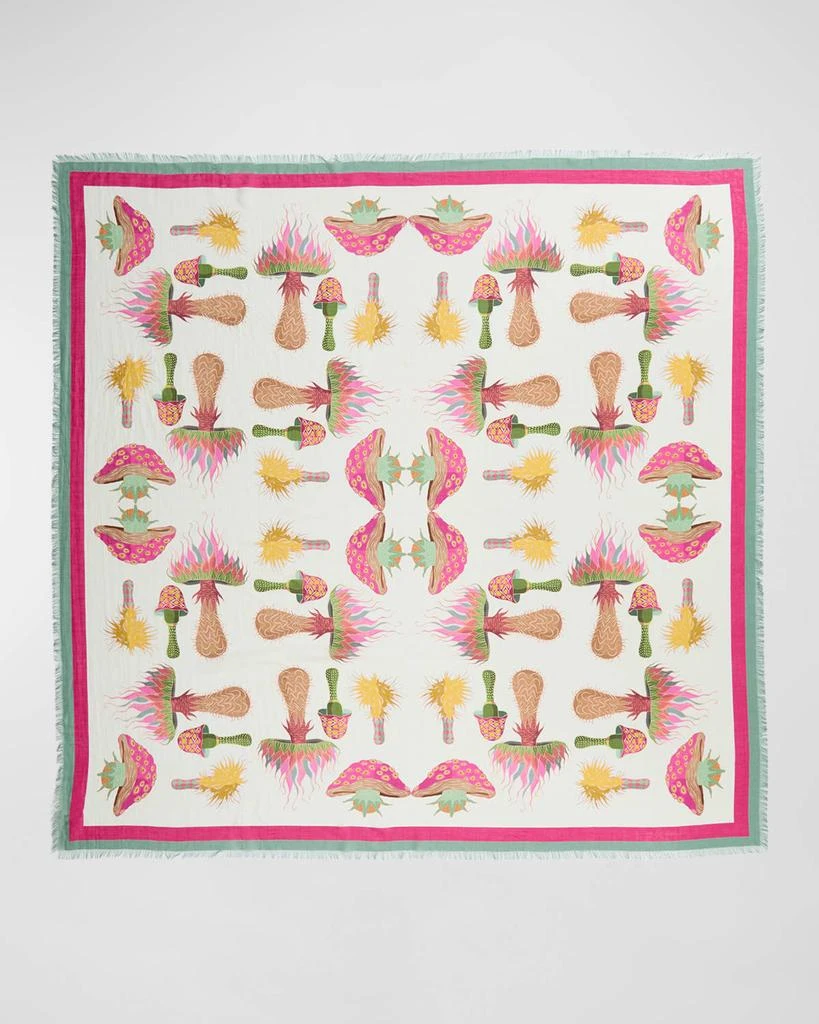 Franco Ferrari Printed Cotton-Silk Square Scarf 1