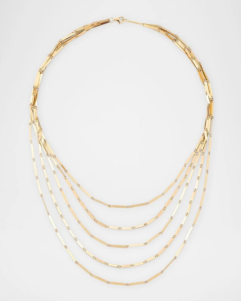 LANA 14K Yellow Gold Laser Mini Rectangle 5-Strand Necklace, 15" 1