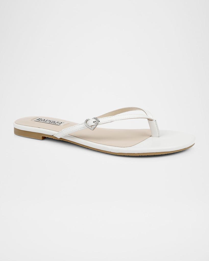 Badgley Mischka Dynah Heart Leather Flat Sandals