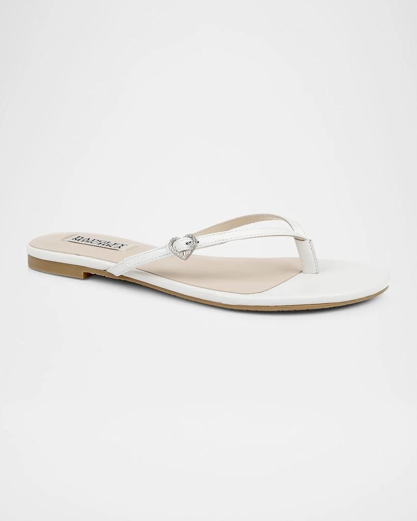 Badgley Mischka Dynah Heart Leather Flat Sandals 2