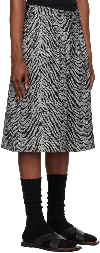 LU'U DAN Black Tiger Denim Shorts 2