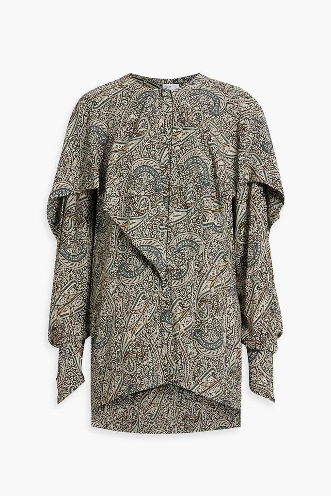 ROSETTA GETTY Cape-effect printed crepe blouse 1