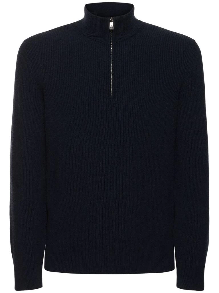 PIACENZA CASHMERE English Cashmere Rib Knit Sweater 1
