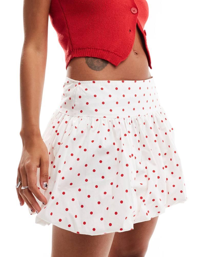 Motel Motel Exclusive kiyowo puffball mini skirt in polka dot