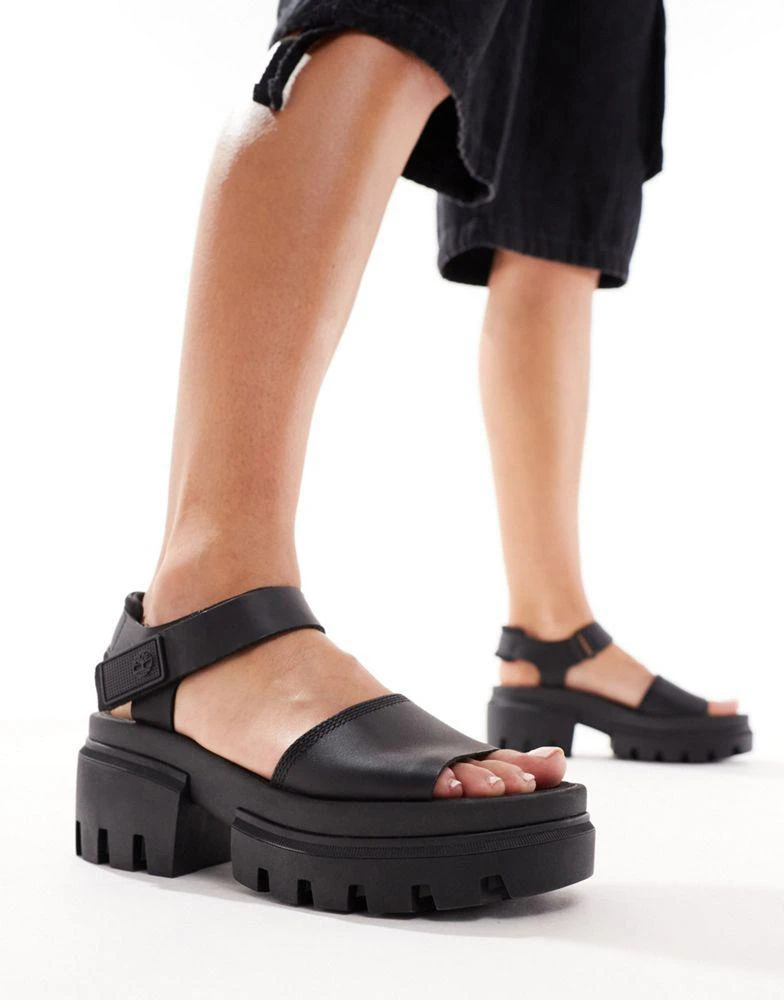 Timberland Timberland Everleigh platform sandal in black 4