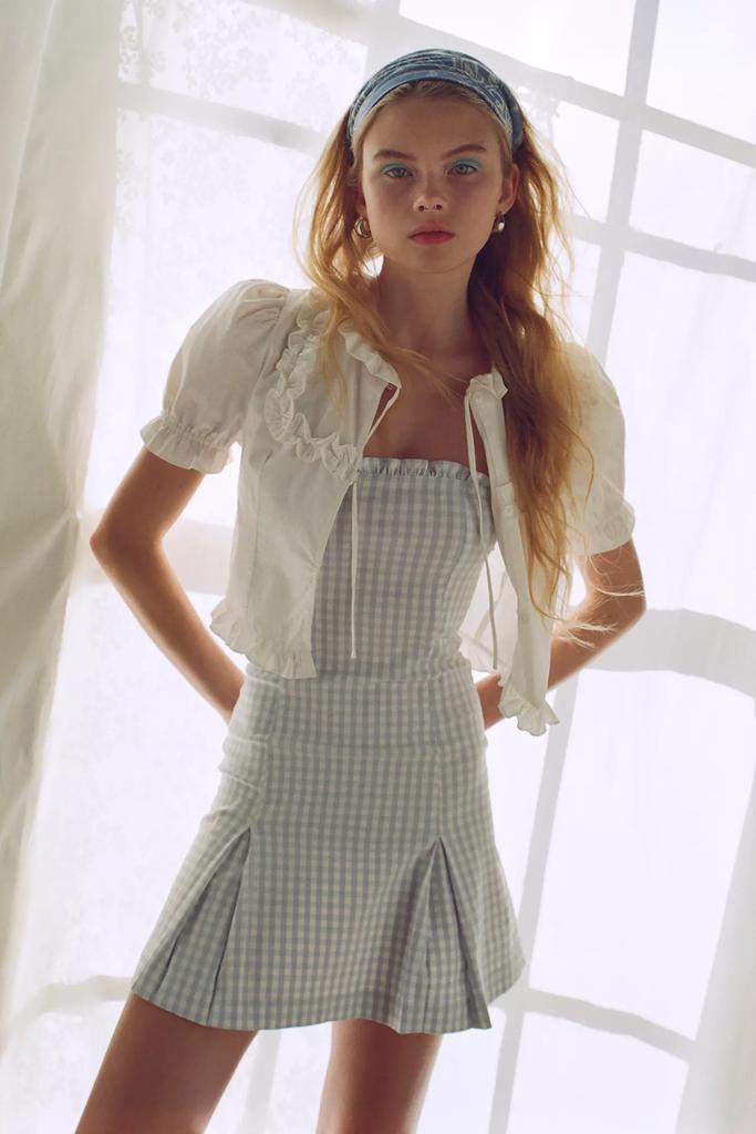 Urban Outfitters UO Margot Strapless Drop Waist Mini Dress