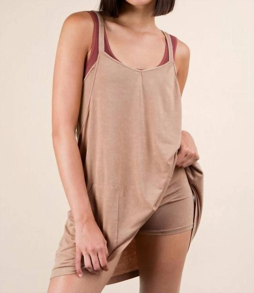 VERY J Very J - Mineral Washed Knit Mini Dress with Shorts Inside 2