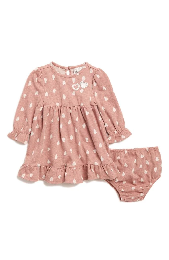 Rare Editions Heart Print Long Sleeve Dress 1