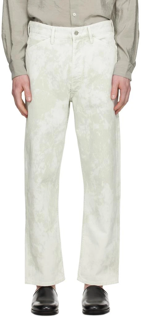 Lemaire Green Curved 5 Pocket Jeans 1