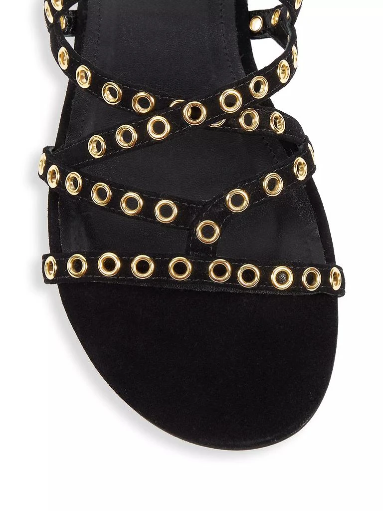 Isabel Marant Lipa Grommet Studded Suede Strappy Sandals 4