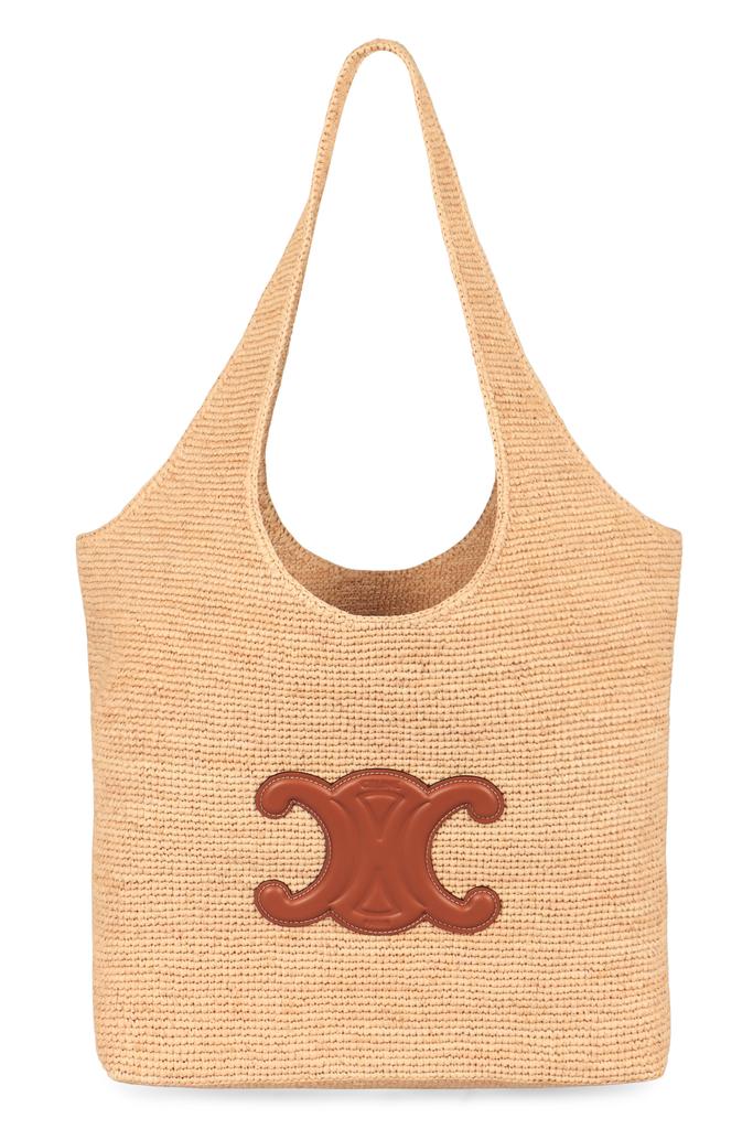 アウトレット【CELINE】SMALL BOSTON CUIR RAFIA 113772FNE Celine Celine Beige/Brown Raffia with Leather Small Cuir