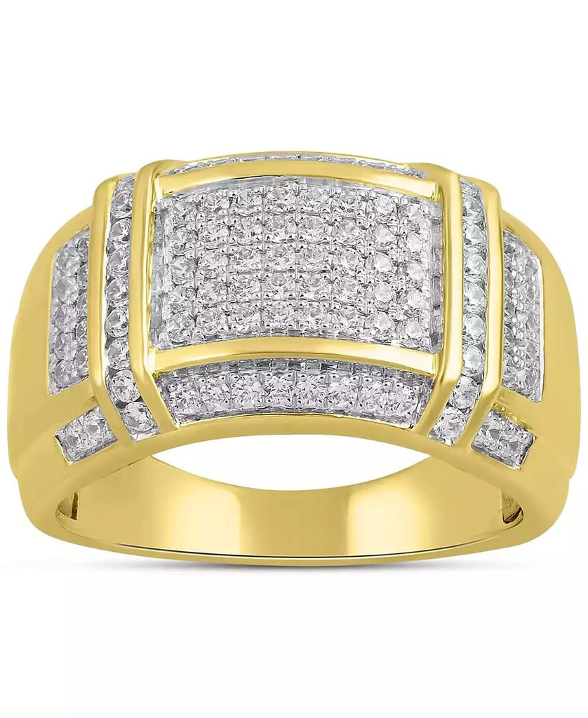 Macy's Men's Diamond Cluster Ring (1/2 ct. t.w.) in 18k Yellow Gold-Plated Sterling Silver (Also in Sterling Silver) 3