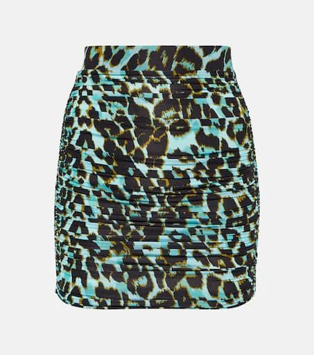 Kiran ruched leopard-print miniskirt – On Sale Now with Up to 40