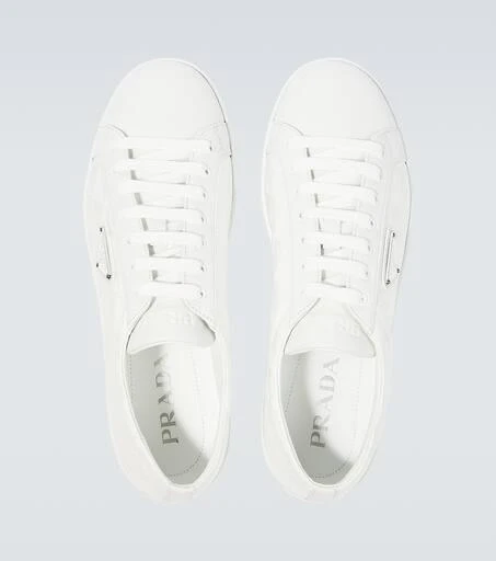 Prada Logo leather-trimmed sneakers 4