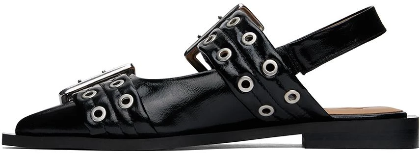 Ganni Black Feminine Buckle Ballerina Flats 3