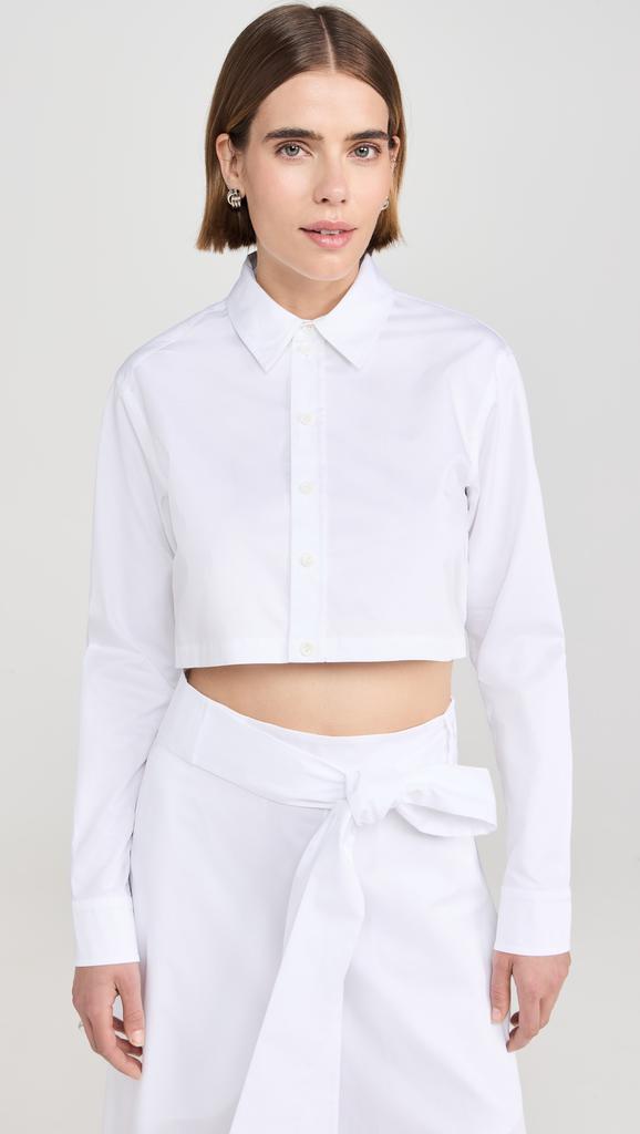 Tibi Eco Poplin Cropped Shirt